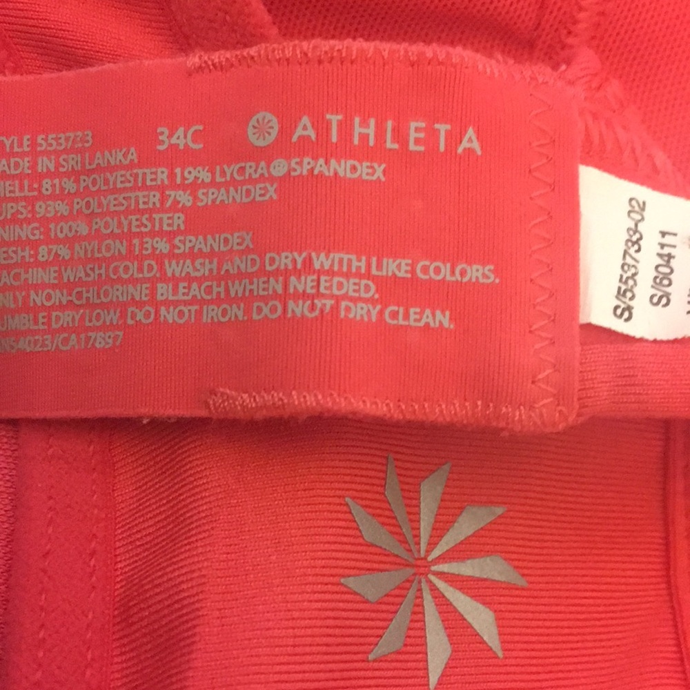 Athleta Peach Sports Bra 34C EUC - Picture 2 of 8